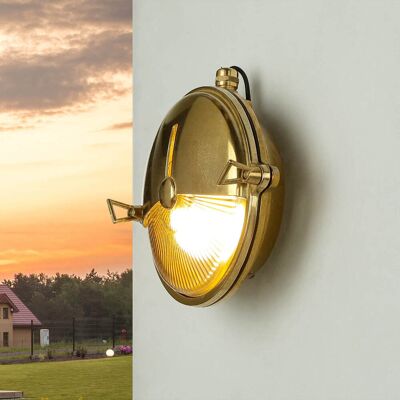 LICHT-ERLEBNISSE Maritime Wandleuchte Karpahtos Messing Glas Ip64 LICHT-ERLEBNISSE Maritime Wandleuchte Karpahtos Messing Glas Ip64