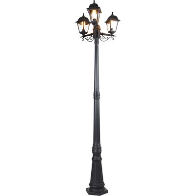 Qazqa Klassische Laterne Schwarz 3-licht Ip44 - Hauptstadt Qazqa Klassische Laterne Schwarz 3-licht Ip44 - Hauptstadt