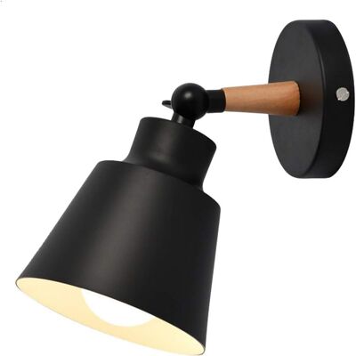 STOEX E27 Wandleuchte Innen Schwarz, Wandlampe Holz Vintage Verstellbare Für Wohnzimmer Schlafzimmer Küche , Ohne Leuchtmittel STOEX E27 Wandleuchte Innen Schwarz, Wandlampe Holz Vintage Verstellbare Für Wohnzimmer Schlafzimmer Küche , Ohne Leuchtmittel