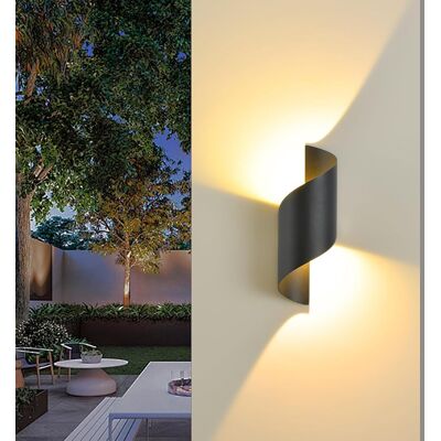 JARDIBRIC Led-wandleuchte Für Den Innen- Und Außenbereich, 10 W, 3000 K Warmweiß, Moderne Wandleuchte Mit Nach Oben/unten Gerichtetem Licht, Wasserdichte Ip65-wandleuchte Aus Aluminiumspirale Für Bar, Flur, Ein JARDIBRIC Led-wandleuchte Für Den Innen- Und Außenbereich, 10 W, 3000 K Warmweiß, Moderne Wandleuchte Mit Nach Oben/unten Gerichtetem Licht, Wasserdichte Ip65-wandleuchte Aus Aluminiumspirale Für Bar, Flur, Ein
