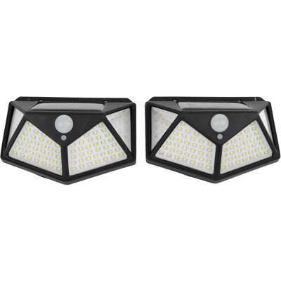 HEAT 2 Stück Solar-bewegungsmelderleuchte, 4-seitig, 100 Leds, Hohe Helligkeit, Wasserdicht, Solar-wandleuchte Für Den Außenbereich HEAT 2 Stück Solar-bewegungsmelderleuchte, 4-seitig, 100 Leds, Hohe Helligkeit, Wasserdicht, Solar-wandleuchte Für Den Außenbereich