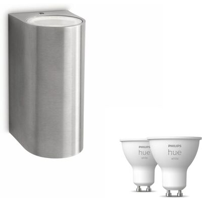 Philips Hue Nightingale Wandleuchte Außen Up & Down Gu10 (edelstahl) Warmweißes Licht - White Philips Hue Nightingale Wandleuchte Außen Up & Down Gu10 (edelstahl) Warmweißes Licht - White