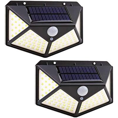 Minkurow Solarleuchten Außen, 100 Led Solarbetriebene Lichter Wasserdichte Außenbeleuchtung Mit Bewegungssensor Sicherheitslampe Außen Solar Spot Licht Kabellose Wandleuchte Für Garten - 2er Pack Minkurow Solarleuchten Außen, 100 Led Solarbetriebene Lichter Wasserdichte Außenbeleuchtung Mit Bewegungssensor Sicherheitslampe Außen Solar Spot Licht Kabellose Wandleuchte Für Garten - 2er Pack