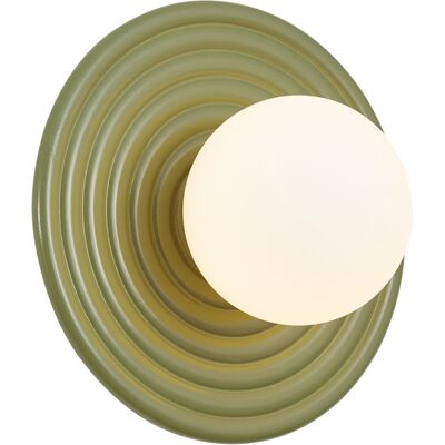 Qazqa Retro Wandleuchte Grün Mit Opal Rund 20cm Ip44 - Lila Qazqa Retro Wandleuchte Grün Mit Opal Rund 20cm Ip44 - Lila
