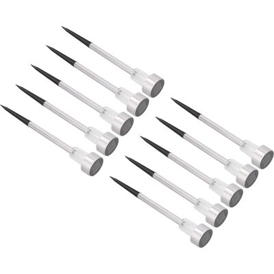 HEAT 10 Stück Solar-gartenleuchten Mit Led-beleuchtung, Ip44 Wasserdicht, Edelstahl, Warmweißes Licht Für Den Außenbereich HEAT 10 Stück Solar-gartenleuchten Mit Led-beleuchtung, Ip44 Wasserdicht, Edelstahl, Warmweißes Licht Für Den Außenbereich