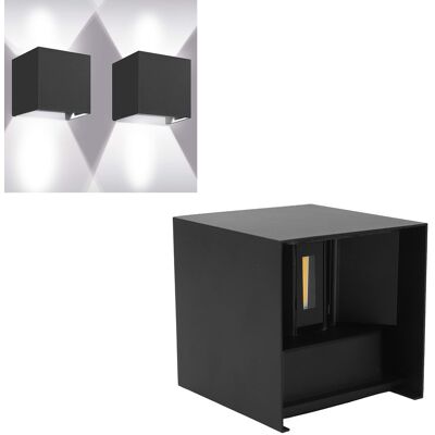 JUTE Led-wandleuchte, Außenwandleuchte, Quadratisches Aluminium, Beleuchtung Von Oben Und Unten, Doppelkopf, Dimmbar. JUTE Led-wandleuchte, Außenwandleuchte, Quadratisches Aluminium, Beleuchtung Von Oben Und Unten, Doppelkopf, Dimmbar.