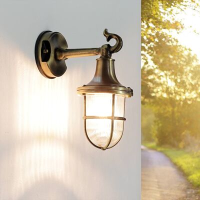 Licht-erlebnisse - Antike Wandlampe Echt Messing Außen Santorin Licht-erlebnisse - Antike Wandlampe Echt Messing Außen Santorin