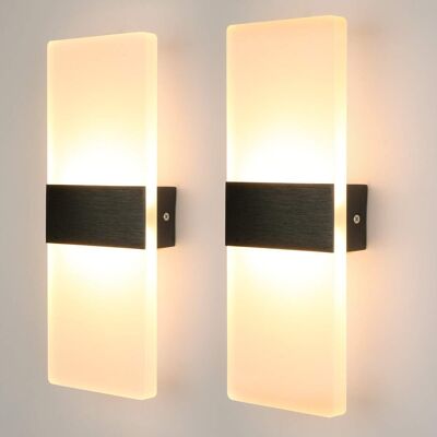 JARDIBRIC 2-teilige Wandleuchte Für Den Innenbereich, 7 W, Moderne Led-acryl-wandleuchte, Dekorative Wandleuchte Für Wohnzimmer, Schlafzimmer, Flur, Esszimmer, Warmweiß JARDIBRIC 2-teilige Wandleuchte Für Den Innenbereich, 7 W, Moderne Led-acryl-wandleuchte, Dekorative Wandleuchte Für Wohnzimmer, Schlafzimmer, Flur, Esszimmer, Warmweiß
