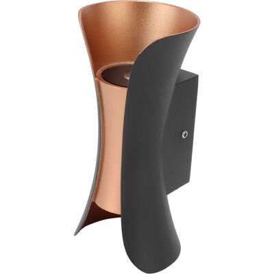 HEAT 600 Lm Ip65 Wasserdichte Led-doppelkopf-wandleuchte Für Garten, Balkon Und Außenbereich, Ac 85–265 V, Schwarz, Dekoratives Paar HEAT 600 Lm Ip65 Wasserdichte Led-doppelkopf-wandleuchte Für Garten, Balkon Und Außenbereich, Ac 85–265 V, Schwarz, Dekoratives Paar