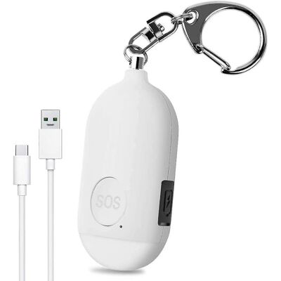 KEABBA Pxcl 130 Db Persönlicher Notrufalarm, Wiederaufladbarer Sicherheitsalarm Mit Led-taschenlampe Und Einbruchmeldeanlage, Für Frauen, Kinder, Senioren Und Abenteurer – Weiß KEABBA Pxcl 130 Db Persönlicher Notrufalarm, Wiederaufladbarer Sicherheitsalarm Mit Led-taschenlampe Und Einbruchmeldeanlage, Für Frauen, Kinder, Senioren Und Abenteurer – Weiß