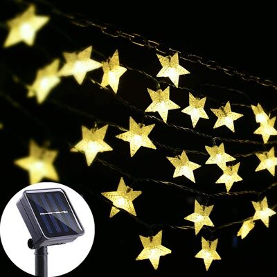 JUTE 7 Meter Lange Solar-lichterkette Mit 50 Sternförmigen Lichtern, Wasserdicht Für Den Außenbereich, Keine Verkabelung Erforderlich, Dekorative Led-gartenbeleuchtung, Warmweißer Farbmodus. JUTE 7 Meter Lange Solar-lichterkette Mit 50 Sternförmigen Lichtern, Wasserdicht Für Den Außenbereich, Keine Verkabelung Erforderlich, Dekorative Led-gartenbeleuchtung, Warmweißer Farbmodus.