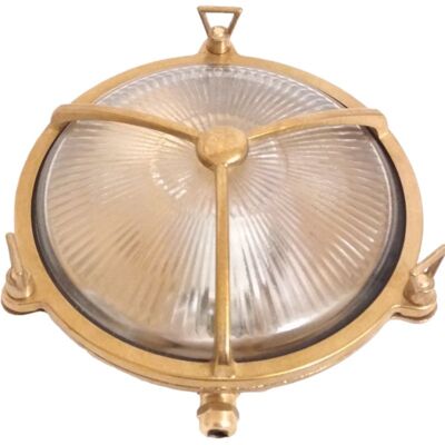 Licht-erlebnisse - Maritime Wandlampe Außen Echt-messing Ip64 Haus Garten Licht-erlebnisse - Maritime Wandlampe Außen Echt-messing Ip64 Haus Garten