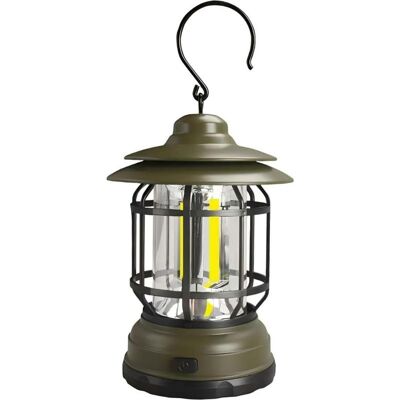 ZVD Wiederaufladbare, Tragbare Laterne Für Camping, Warmweißes Licht, Klassischer Retro-stil, Olivgrün ZVD Wiederaufladbare, Tragbare Laterne Für Camping, Warmweißes Licht, Klassischer Retro-stil, Olivgrün