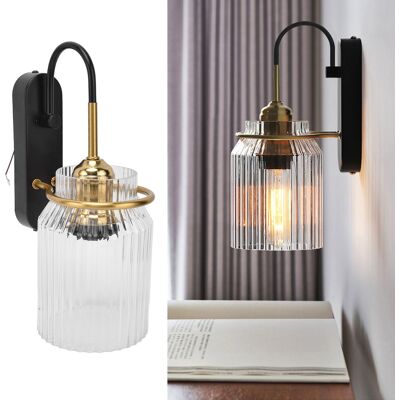 JUTE Moderne E27/e26 Wandleuchte, Klarer Glasschirm, Elegante Wandlampe. JUTE Moderne E27/e26 Wandleuchte, Klarer Glasschirm, Elegante Wandlampe.