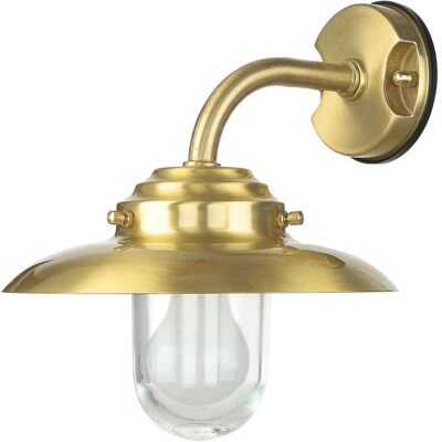 LICHT-ERLEBNISSE Wandlampe Messing Ip64 Außen Maritim E27 Laterne Garten Hof LICHT-ERLEBNISSE Wandlampe Messing Ip64 Außen Maritim E27 Laterne Garten Hof
