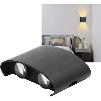 JUTE Wasserdichte Led-wandleuchte, Modernes Design, Für Den Innen- Und Außenbereich, 90–265 V, 4 W, Schwarzes Gehäuse, Weißes Licht JUTE Wasserdichte Led-wandleuchte, Modernes Design, Für Den Innen- Und Außenbereich, 90–265 V, 4 W, Schwarzes Gehäuse, Weißes Licht