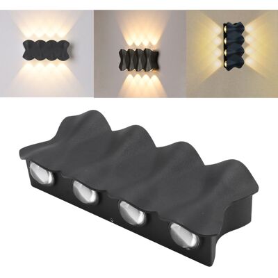 JUTE Ip65 Wasserdichte 8-w-led-wandleuchte (3000 K), Nach Oben/unten Gerichtet, Modernes Design, Aluminium, Für Den Außenbereich, Flur, Hof, 85–265 V JUTE Ip65 Wasserdichte 8-w-led-wandleuchte (3000 K), Nach Oben/unten Gerichtet, Modernes Design, Aluminium, Für Den Außenbereich, Flur, Hof, 85–265 V