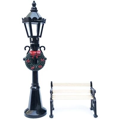 JUTE Miniatur-außenszenenmodell, Schwarze Laterne, Zierstuhl Aus Eisen JUTE Miniatur-außenszenenmodell, Schwarze Laterne, Zierstuhl Aus Eisen