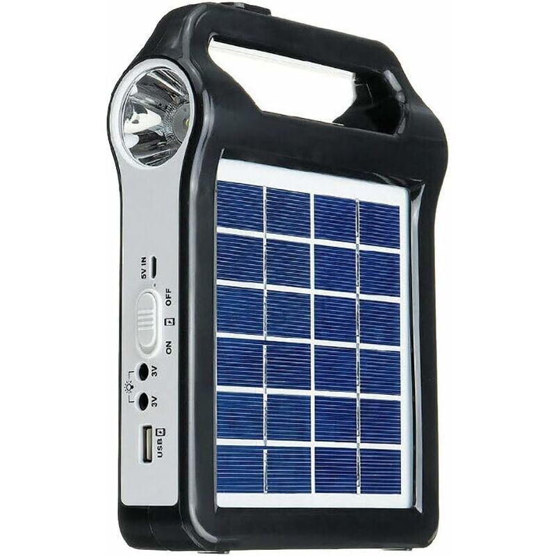 Qiedie - System Portable usb Port Lampe Eingebauter Solar Lighting Panel Tool&Home Improvement Octavia Ladekantenschutz (Schwarz, One Size)
