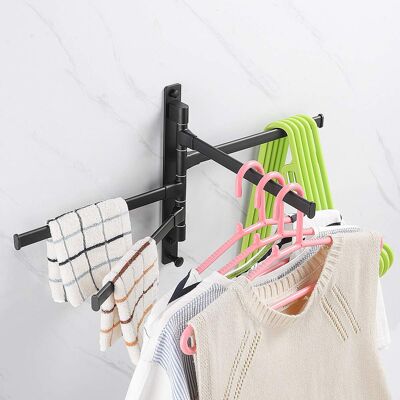 JUTE Drehbarer Handtuchhalter, Kein Bohren Erforderlich, Mehrteiliger Handtuchhalter, Wandmontierter Eckhandtuchhalter Für Badezimmer, Schwarz Mit 5 Stangen. JUTE Drehbarer Handtuchhalter, Kein Bohren Erforderlich, Mehrteiliger Handtuchhalter, Wandmontierter Eckhandtuchhalter Für Badezimmer, Schwarz Mit 5 Stangen.