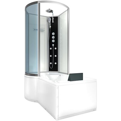 Acquavapore - Kombination Badewanne Dusche K50-r02-ec Duschtempel 100x170 Cm Acquavapore - Kombination Badewanne Dusche K50-r02-ec Duschtempel 100x170 Cm
