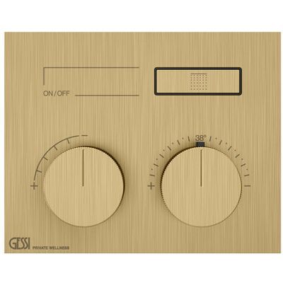 Gessi - HI-FI - gebürstetes Messing - Unterputz-Thermostat-Set Gessi - HI-FI - gebürstetes Messing - Unterputz-Thermostat-Set