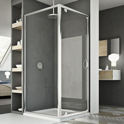 IDRALITE Schwenk-duschkabine Klarglas H 185 Mod. Sintesi Duo 1 Tür 75x75 Öff. 75 Cm IDRALITE Schwenk-duschkabine Klarglas H 185 Mod. Sintesi Duo 1 Tür 75x75 Öff. 75 Cm