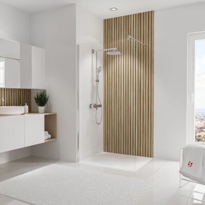 Decodesign Duschrückwand Dekor Japandi, Vertikal, 3 Mm Aluminium-verbundplatte, Wandverkleidung Als Fugenfreier Fliesenersatz, Größe: 100 X 255 Cm - Schulte Decodesign Duschrückwand Dekor Japandi, Vertikal, 3 Mm Aluminium-verbundplatte, Wandverkleidung Als Fugenfreier Fliesenersatz, Größe: 100 X 255 Cm - Schulte