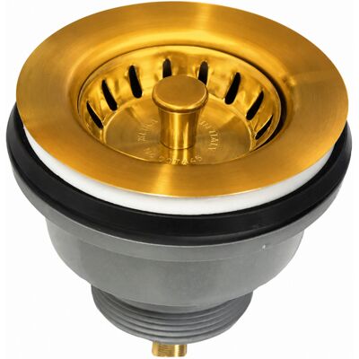 Lira Abflusskorb - 86mm, Gold glänzend 24, 1 1/2" Anschluss Lira Abflusskorb - 86mm, Gold glänzend 24, 1 1/2" Anschluss