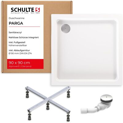 Schulte Duschwanne Parga 90x90 - Komplettset Inklusive Fußgestell, Ablauf Und Schürze Schulte Duschwanne Parga 90x90 - Komplettset Inklusive Fußgestell, Ablauf Und Schürze