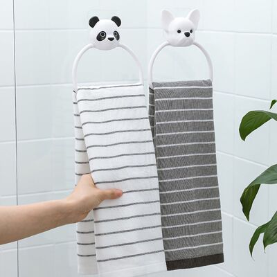 JUTE Ein Hübscher, Mit Einem Panda-motiv Verzierter Handtuchhalter Zur Wandmontage, Ideal Fürs Badezimmer. Keine Bohrungen Zur Installation Erforderlich. JUTE Ein Hübscher, Mit Einem Panda-motiv Verzierter Handtuchhalter Zur Wandmontage, Ideal Fürs Badezimmer. Keine Bohrungen Zur Installation Erforderlich.