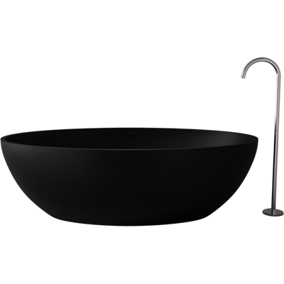 Bernstein - Freistehende Badewanne Relax Mineralguss 176x103cm Schwarz Matt Ohne Standarmatur Ohne Siphon Bernstein - Freistehende Badewanne Relax Mineralguss 176x103cm Schwarz Matt Ohne Standarmatur Ohne Siphon