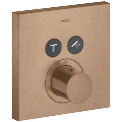 Hansgrohe Axor Starck ShowerSelect Thermostat - Quadratisch, Gebürstetes Rotgold - Duschthermostat Hansgrohe Axor Starck ShowerSelect Thermostat - Quadratisch, Gebürstetes Rotgold - Duschthermostat