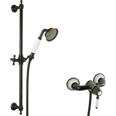 Schwarzes Aufputz Duschset Retro Duscharmatur Nostalgie Duschstange - Paulgurkes Schwarzes Aufputz Duschset Retro Duscharmatur Nostalgie Duschstange - Paulgurkes