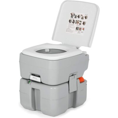 Costway Tragbare Toilette - Kompakte Campingtoilette - 41,5x36,5x42cm - Grau Costway Tragbare Toilette - Kompakte Campingtoilette - 41,5x36,5x42cm - Grau
