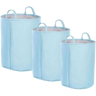 Beliani Blau Polyester Baumwoll Aufbewahrungsset - Wäschekörbe Beliani Blau Polyester Baumwoll Aufbewahrungsset - Wäschekörbe