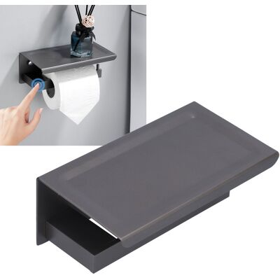 JUTE Verlängerter Handyhalter Fürs Badezimmer Aus Spacegrauem Aluminium, Toilettenpapierhalter, Taschentuchbox (mit Perforation) JUTE Verlängerter Handyhalter Fürs Badezimmer Aus Spacegrauem Aluminium, Toilettenpapierhalter, Taschentuchbox (mit Perforation)