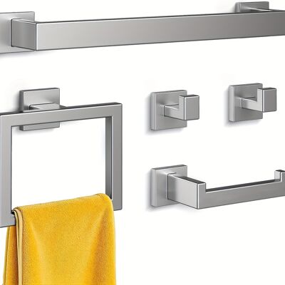 OEM 5-teiliges Handtuchhalter-set Aus Edelstahl Fürs Badezimmer – Komplettes Handtuchhaltersystem Mit Robustem, Rustikalem Toilettenpapierhalter OEM 5-teiliges Handtuchhalter-set Aus Edelstahl Fürs Badezimmer – Komplettes Handtuchhaltersystem Mit Robustem, Rustikalem Toilettenpapierhalter