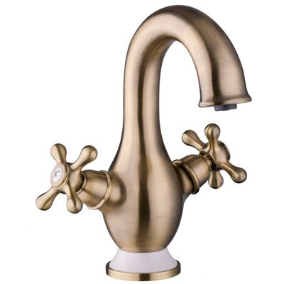 Paulgurkes - Waschtischarmatur Messing Bronze Antik Zweigriffmischer Retro Paulgurkes - Waschtischarmatur Messing Bronze Antik Zweigriffmischer Retro