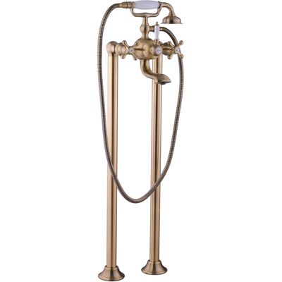 Paulgurkes - Standarmatur Retro Messing Bronze Antik Für Freistehende Badewannen Paulgurkes - Standarmatur Retro Messing Bronze Antik Für Freistehende Badewannen