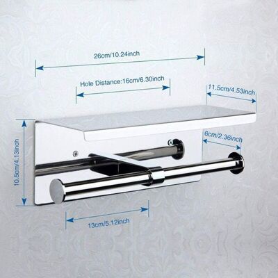 OEM Doppelrollen-toilettenpapierhalter Zur Wandmontage, Mit Zwei Rollen Toilettenpapier, Ablagefach Aus Edelstahl 304, Toilettenpapierhalter. OEM Doppelrollen-toilettenpapierhalter Zur Wandmontage, Mit Zwei Rollen Toilettenpapier, Ablagefach Aus Edelstahl 304, Toilettenpapierhalter.