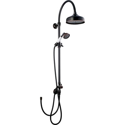 Aufputzset Schwarz Retro Regendusche Nostalgie Duschsystem - Paulgurkes Aufputzset Schwarz Retro Regendusche Nostalgie Duschsystem - Paulgurkes