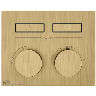 Gessi - HI-FI - Messing gebürstet PVD - 2 Ausgänge - Thermostat Gessi - HI-FI - Messing gebürstet PVD - 2 Ausgänge - Thermostat