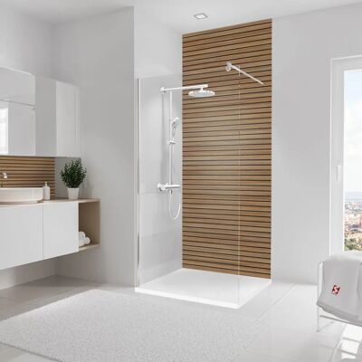 Decodesign Duschrückwand Dekor Japandi, Horizontal, 3 Mm Aluminium-verbundplatte, Wandverkleidung Als Fugenfreier Fliesenersatz, 255 X 100 Cm - Schulte Decodesign Duschrückwand Dekor Japandi, Horizontal, 3 Mm Aluminium-verbundplatte, Wandverkleidung Als Fugenfreier Fliesenersatz, 255 X 100 Cm - Schulte