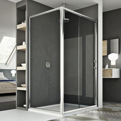 IDRALITE Schiebe-duschkabine Klarglas H 185 Mod. Replay Duo 1 Tür 90x150 Cm IDRALITE Schiebe-duschkabine Klarglas H 185 Mod. Replay Duo 1 Tür 90x150 Cm