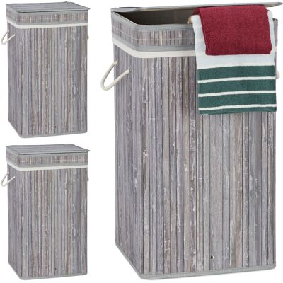 Relaxdays Bambus Wäschekörbe Set mit Deckel - Wäscheaufbewahrung Relaxdays Bambus Wäschekörbe Set mit Deckel - Wäscheaufbewahrung