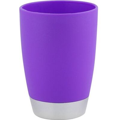 HEAT 4-teiliges Badezimmer-accessoire-set: Becher, Zahnbürstenhalter, Seifenspender, Lila Seifenschale HEAT 4-teiliges Badezimmer-accessoire-set: Becher, Zahnbürstenhalter, Seifenspender, Lila Seifenschale