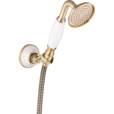 Paulgurkes - Brausegarnitur Handbrause Messing Bronze Retro Nostalgie Keramik Paulgurkes - Brausegarnitur Handbrause Messing Bronze Retro Nostalgie Keramik