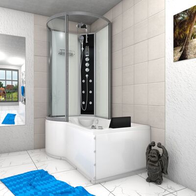 Acquavapore - Whirlpool Wanne Duschtempel Dusche Duschkabine K50-r03-wp-ec 100x170 Cm Mit 2k Scheiben Versiegelung Acquavapore - Whirlpool Wanne Duschtempel Dusche Duschkabine K50-r03-wp-ec 100x170 Cm Mit 2k Scheiben Versiegelung