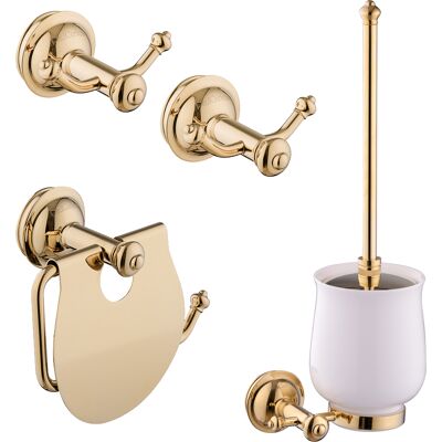 Accessoire Set Gold Wc-papierhalter Handtuchhaken Wc-bürste Retro - Paulgurkes Accessoire Set Gold Wc-papierhalter Handtuchhaken Wc-bürste Retro - Paulgurkes